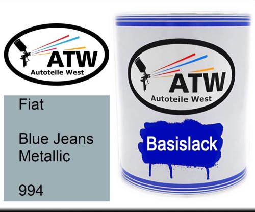 Fiat, Blue Jeans Metallic, 994: 1L Lackdose, von ATW Autoteile West.